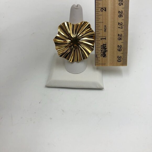 18K Gold Plated Women's Large Ring Adjustable Waterproof Hypoallergenic - Picture 12 of 14